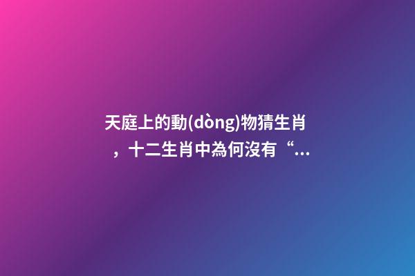 天庭上的動(dòng)物猜生肖，十二生肖中為何沒有“貓”這一屬相